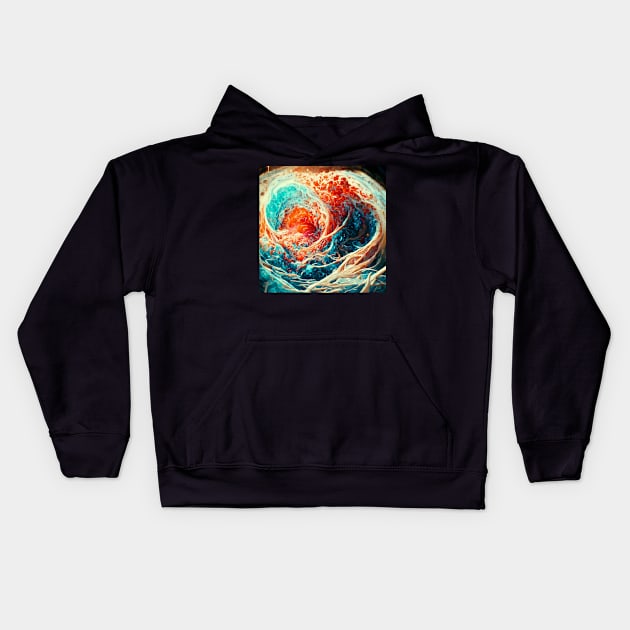 Fire and Ice Galaxy Kids Hoodie by Cakeboard Designs